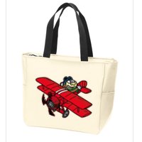 Red Baron Plane Biplane Pilot Airplane Zip Tote Bag