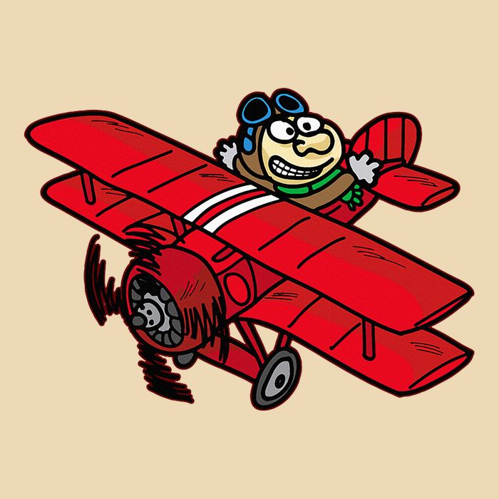 Red Baron Plane Biplane Pilot Airplane Zip Tote Bag