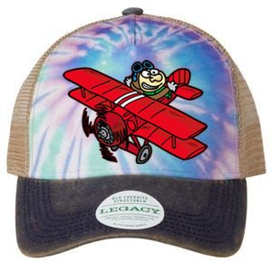 Red Baron Plane Biplane Pilot Airplane Legacy Tie Dye Trucker Hat