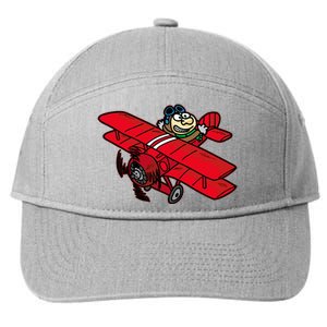 Red Baron Plane Biplane Pilot Airplane 7-Panel Snapback Hat