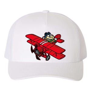 Red Baron Plane Biplane Pilot Airplane Yupoong Adult 5-Panel Trucker Hat