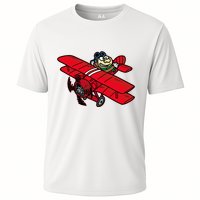 Red Baron Plane Biplane Pilot Airplane Cooling Performance Crew T-Shirt