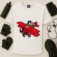 Red Baron Plane Biplane Pilot Airplane Cooling Performance Crew T-Shirt