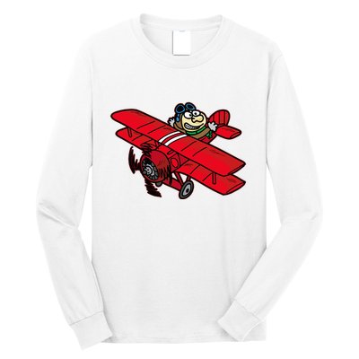 Red Baron Plane Biplane Pilot Airplane Long Sleeve Shirt
