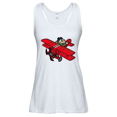 Red Baron Plane Biplane Pilot Airplane Ladies Essential Flowy Tank