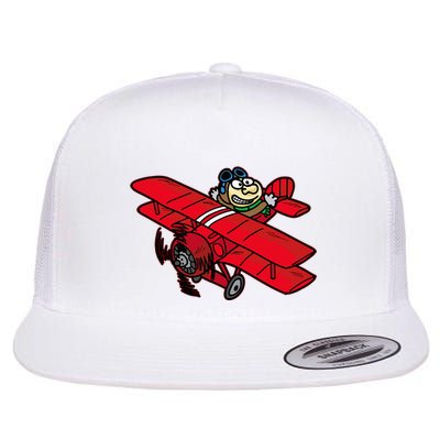 Red Baron Plane Biplane Pilot Airplane Flatbill Hat