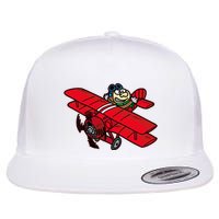 Red Baron Plane Biplane Pilot Airplane Flat Bill Trucker Hat