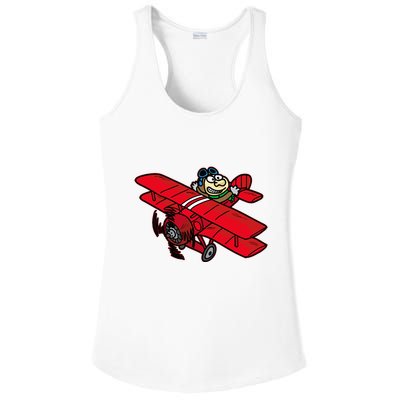 Red Baron Plane Biplane Pilot Airplane Ladies PosiCharge Competitor Racerback Tank