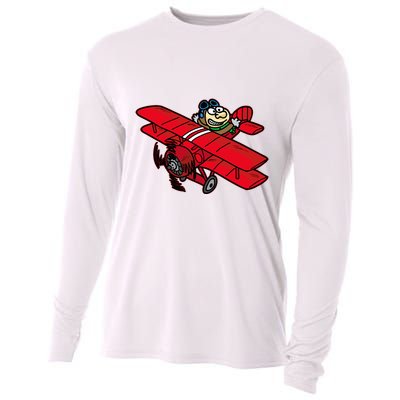 Red Baron Plane Biplane Pilot Airplane Cooling Performance Long Sleeve Crew