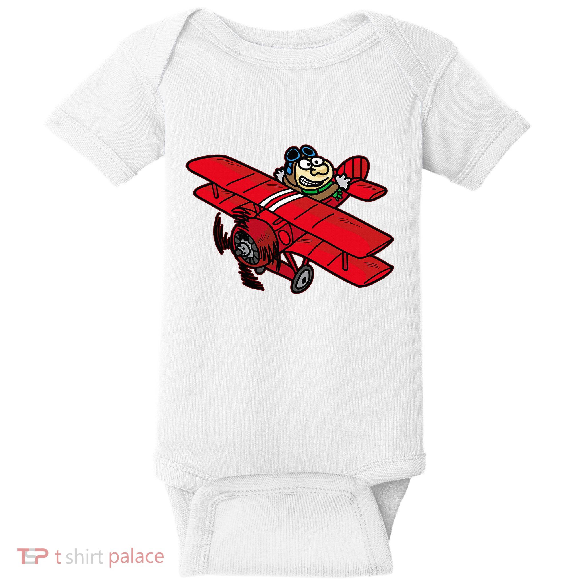 Red Baron Plane Biplane Pilot Airplane Baby Bodysuit