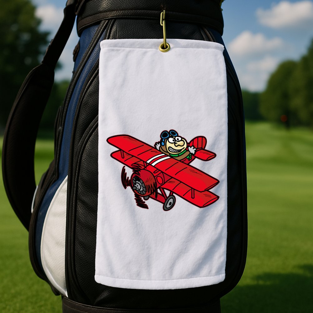 Red Baron Plane Biplane Pilot Airplane Golf Towel