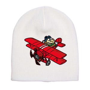 Red Baron Plane Biplane Pilot Airplane Short Acrylic Beanie