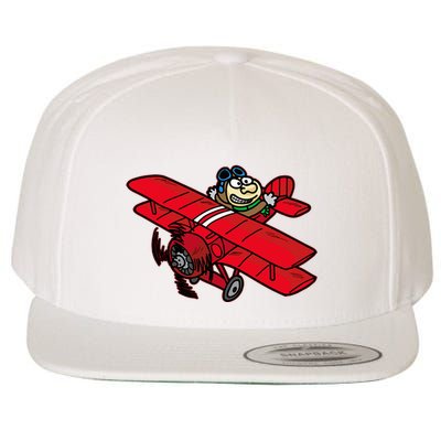 Red Baron Plane Biplane Pilot Airplane Wool Snapback Cap