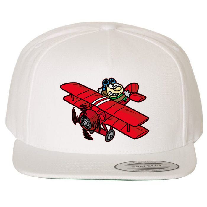 Red Baron Plane Biplane Pilot Airplane Wool Snapback Cap