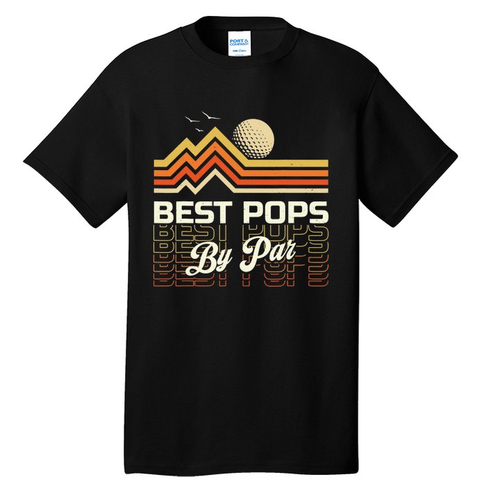 Retro Best Pops By Far Golf Sunset Grandpa Tall T-Shirt