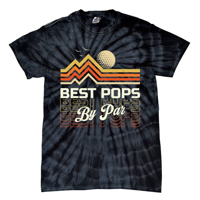 Retro Best Pops By Far Golf Sunset Grandpa Tie-Dye T-Shirt