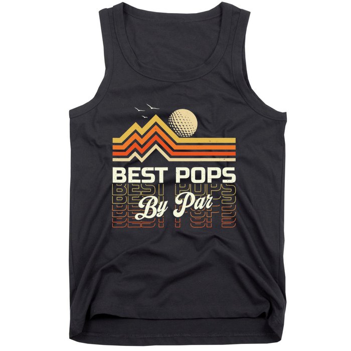 Retro Best Pops By Far Golf Sunset Grandpa Tank Top