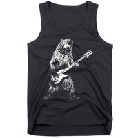 Retro Bear Playing Bass Guitar Bear Guitarist Music Lovers Tank Top