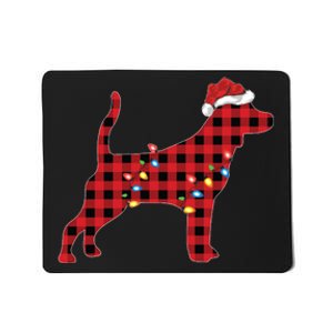 Red Buffalo Plaid Santa Hat Beagle Dog Christmas Pajama Sweatshirt Mousepad