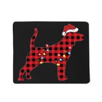 Red Buffalo Plaid Santa Hat Beagle Dog Christmas Pajama Sweatshirt Mousepad