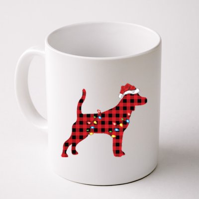 Red Buffalo Plaid Santa Hat Beagle Dog Christmas Pajama Sweatshirt Coffee Mug