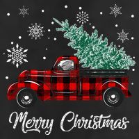 Red Buffalo Plaid Pickup Truck with Tree Merry Christmas Adult Drive Performance Visor