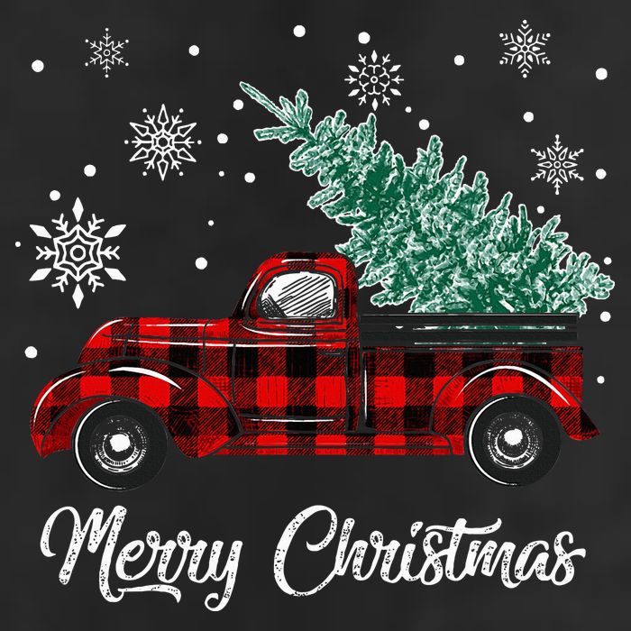 Red Buffalo Plaid Pickup Truck with Tree Merry Christmas Adult Drive Performance Visor