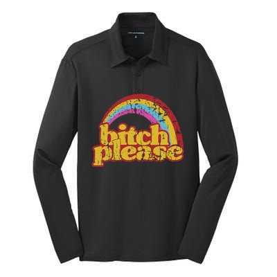 Rainbow Bitch Please Silk Touch Performance Long Sleeve Polo