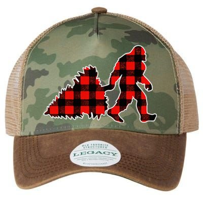 Red Buffalo Plaid Pajama Bigfoot Christmas Legacy Tie Dye Trucker Hat