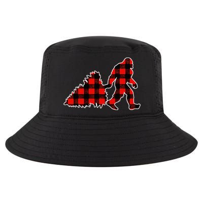 Red Buffalo Plaid Pajama Bigfoot Christmas Cool Comfort Performance Bucket Hat