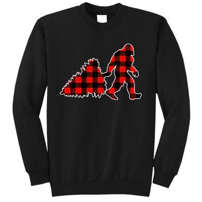 Red Buffalo Plaid Pajama Bigfoot Christmas Sweatshirt