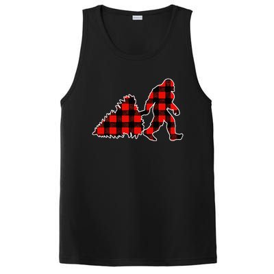 Red Buffalo Plaid Pajama Bigfoot Christmas PosiCharge Competitor Tank