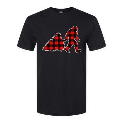 Red Buffalo Plaid Pajama Bigfoot Christmas Softstyle CVC T-Shirt