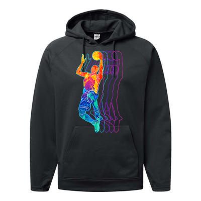 Retro Basketball Player Gift Performance Fleece Hoodie