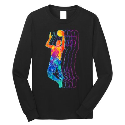 Retro Basketball Player Gift Long Sleeve Shirt