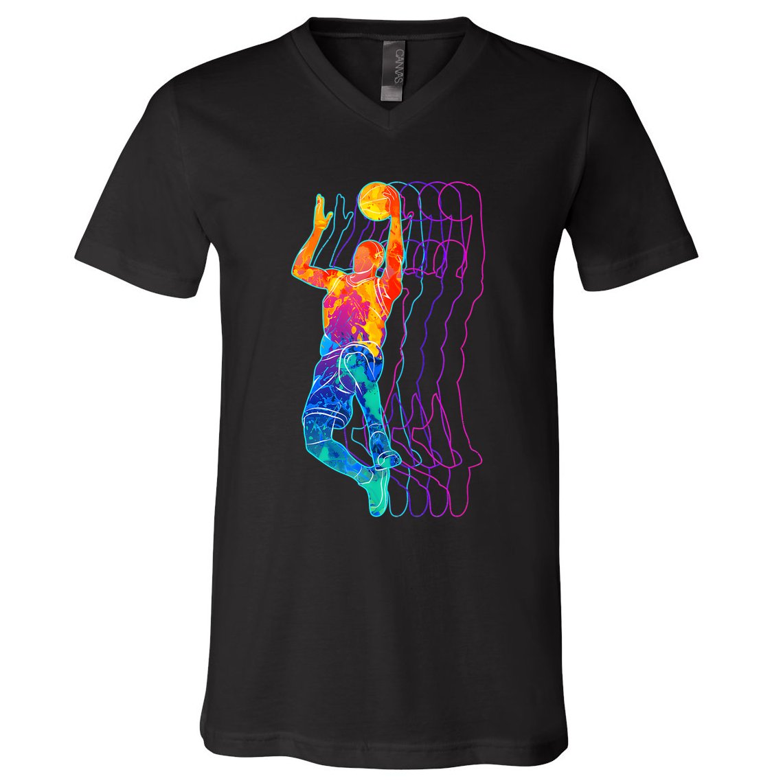 Retro Basketball Player Gift V-Neck T-Shirt