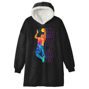 Retro Basketball Player Gift Hooded Wearable Blanket