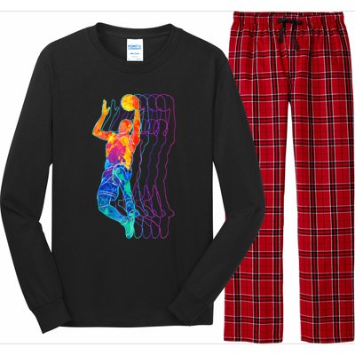 Retro Basketball Player Gift Long Sleeve Pajama Set