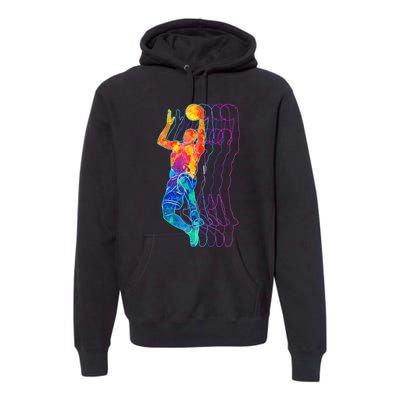 Retro Basketball Player Gift Premium Hoodie