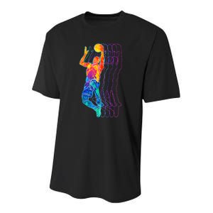 Retro Basketball Player Gift Youth Performance Sprint T-Shirt