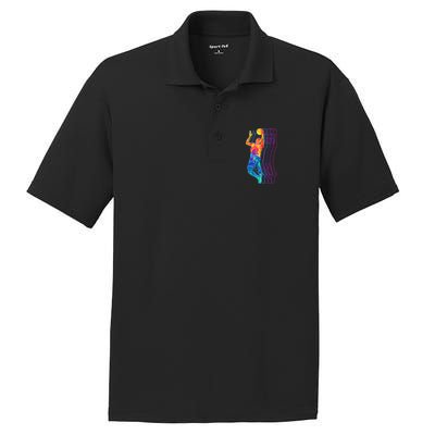 Retro Basketball Player Gift PosiCharge RacerMesh Polo