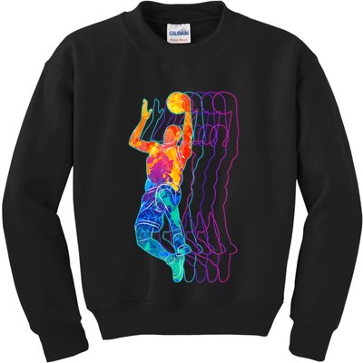 Retro Basketball Player Gift Kids Sweatshirt
