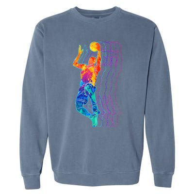 Retro Basketball Player Gift Garment-Dyed Sweatshirt