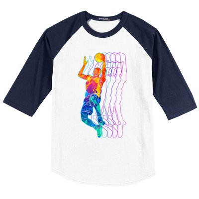 Retro Basketball Player Gift Baseball Sleeve Shirt