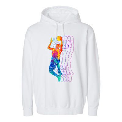 Retro Basketball Player Gift Garment-Dyed Fleece Hoodie