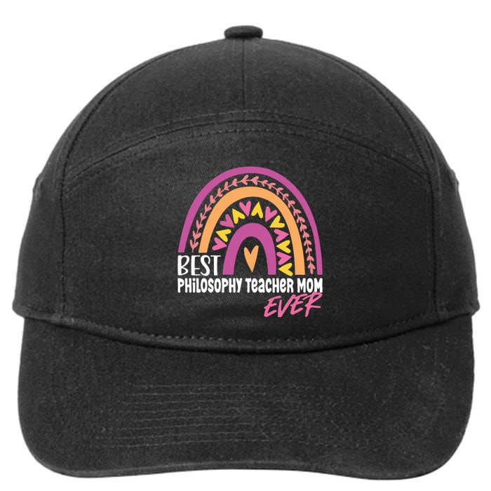 Rainbow Best Philosophy Teacher Mom Ever Mother's Day 7-Panel Snapback Hat