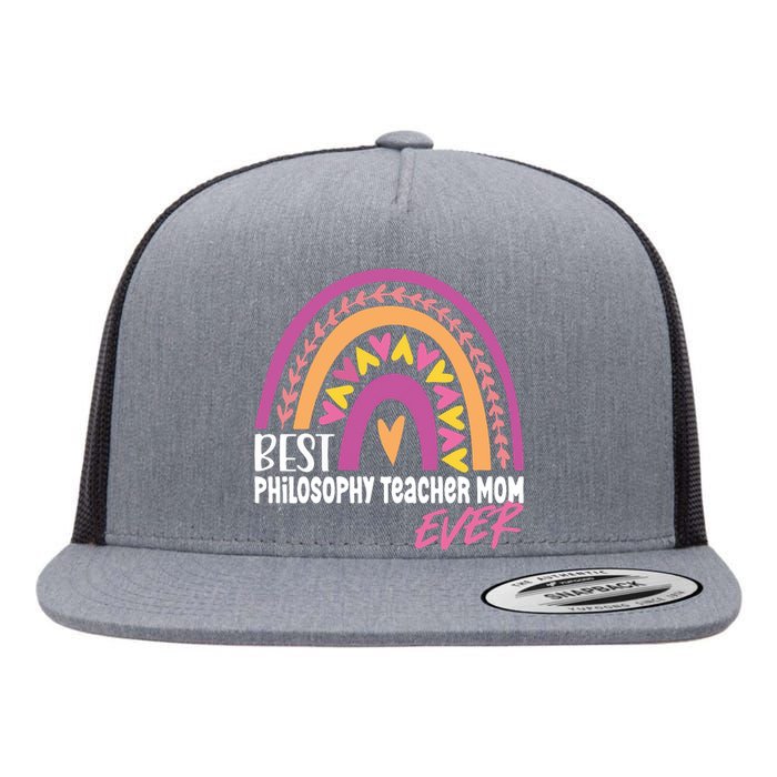 Rainbow Best Philosophy Teacher Mom Ever Mother's Day Flat Bill Trucker Hat