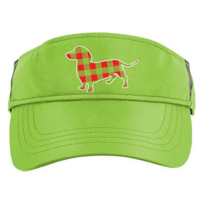 Red Bufallo Plaid Dachshund Dog Xmas Holiday Wiener Gift Cool Gift Adult Drive Performance Visor