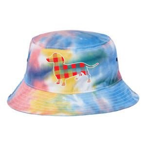 Red Bufallo Plaid Dachshund Dog Xmas Holiday Wiener Gift Cool Gift Tie Dye Newport Bucket Hat