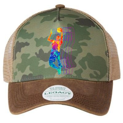 Retro Basketball Player Gift Legacy Tie Dye Trucker Hat